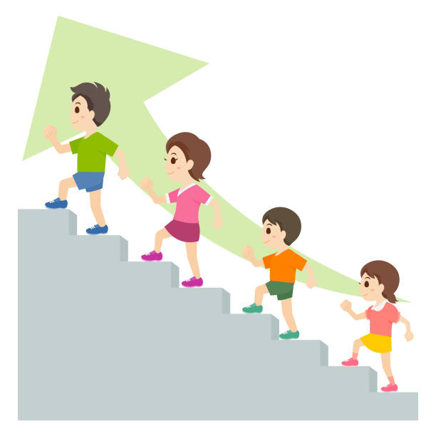 Stairs　steps　family　adults　children